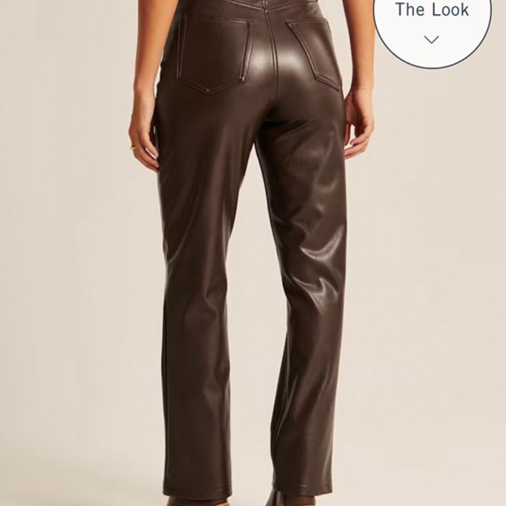 Abercrombie & Fitch Vegan Leather Curve Love 90s High Rise Pants - Picture 11 of 11